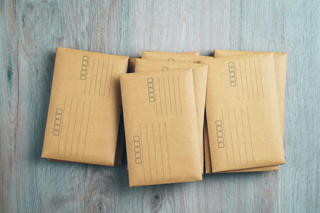 Stacked brown envelopes 